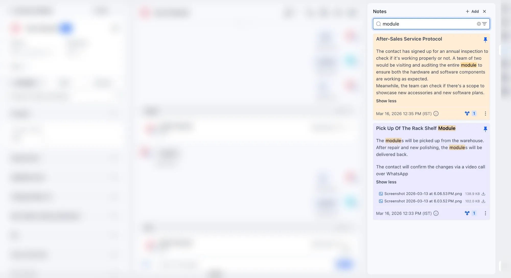 Search notes by title or description