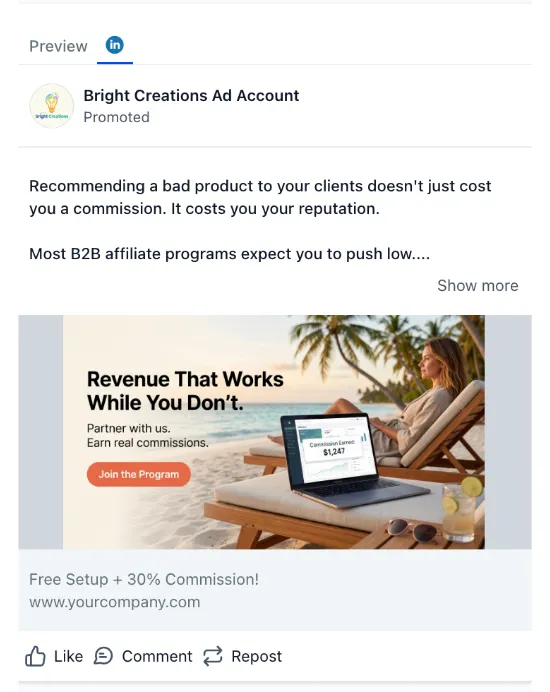 Affiliate - LinkedIn Ad