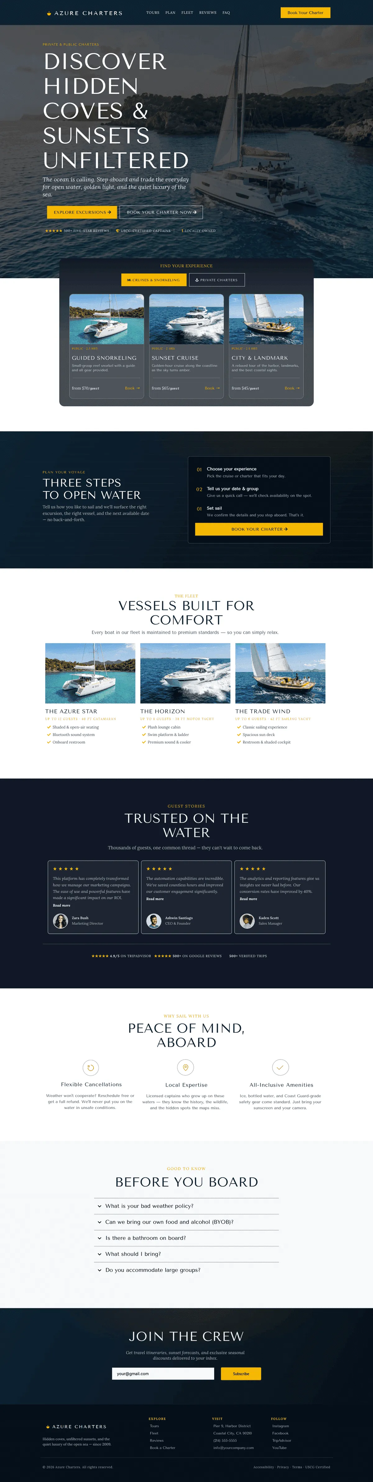 Boat Tour Agency - Website