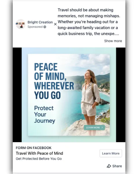 Travel Insurance - Facebook Ad
