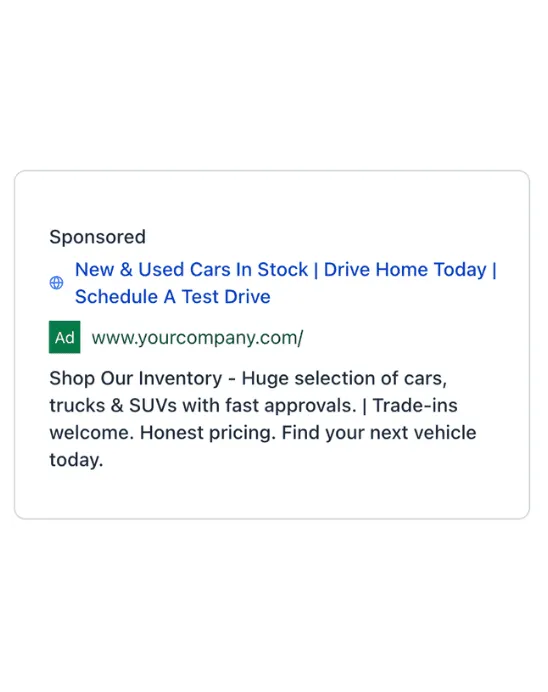 Auto DealerSales - Google Ad