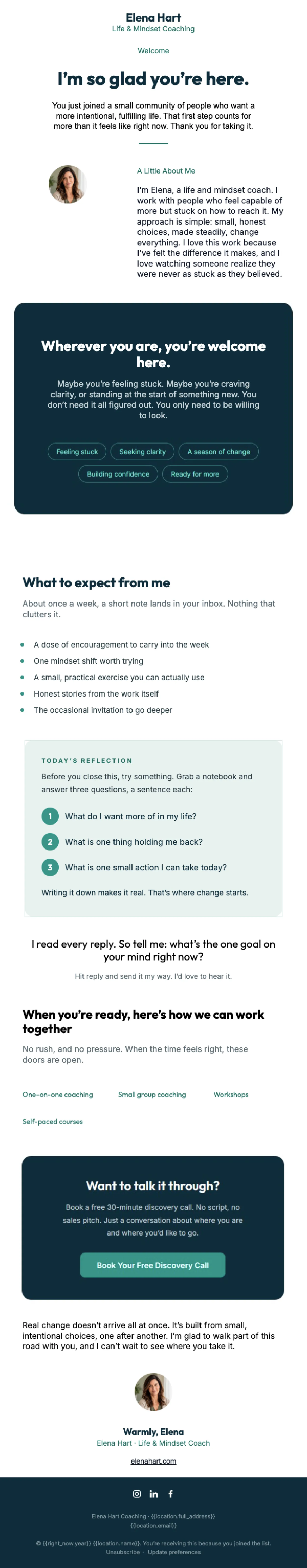 Personal Development Coach - Email
