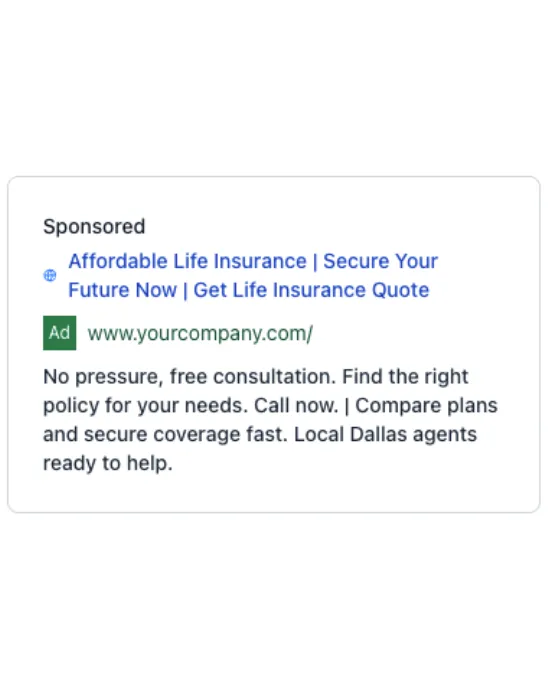 Life Insurance - Google Ad
