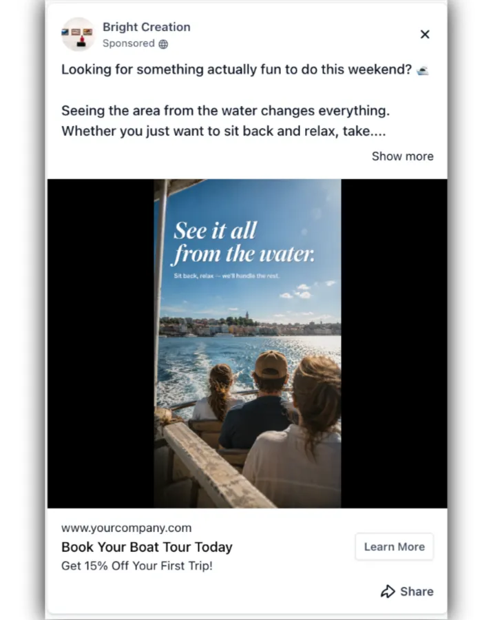 Boat Tours - Facebook Ad