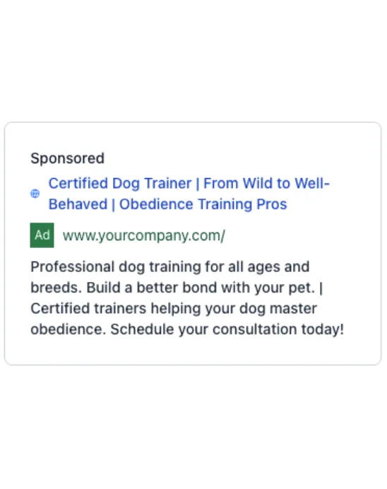 Dog Trainer - Google Ad