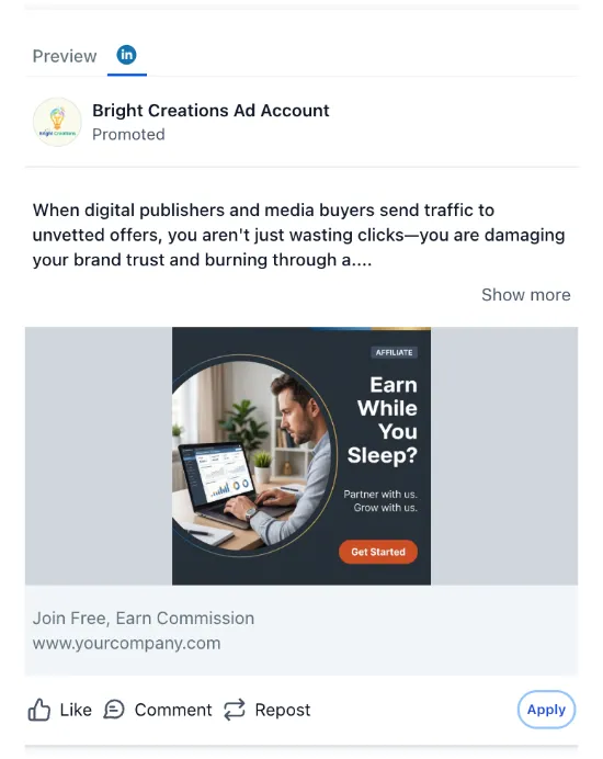 Affiliate - LinkedIn Ad