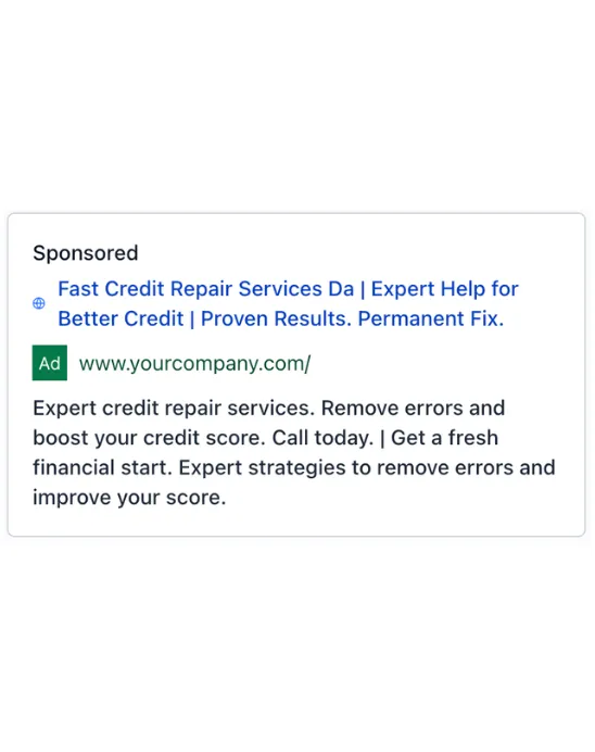 Credit Recovery - Google Ad