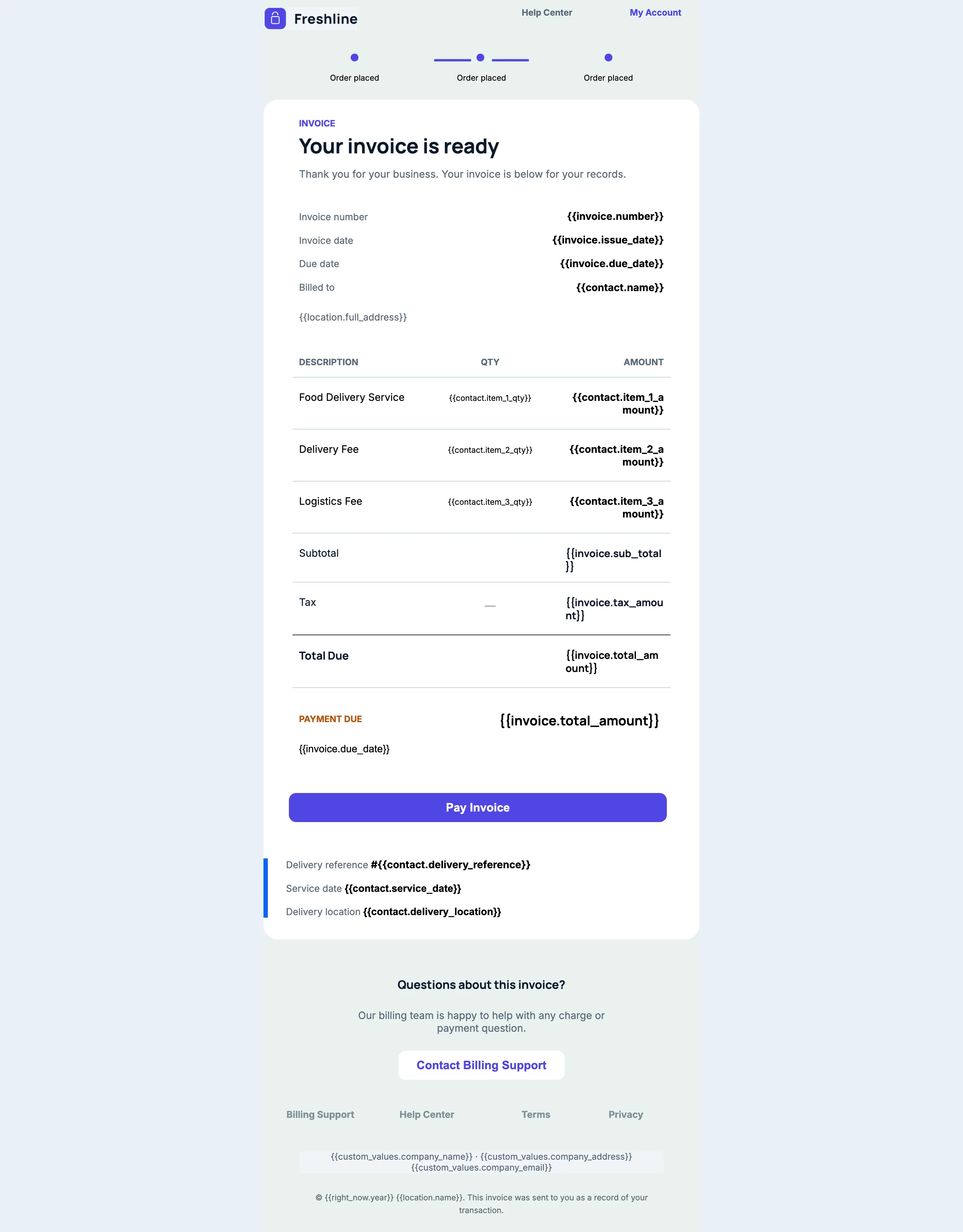 Food Delivery & Logistics - Email