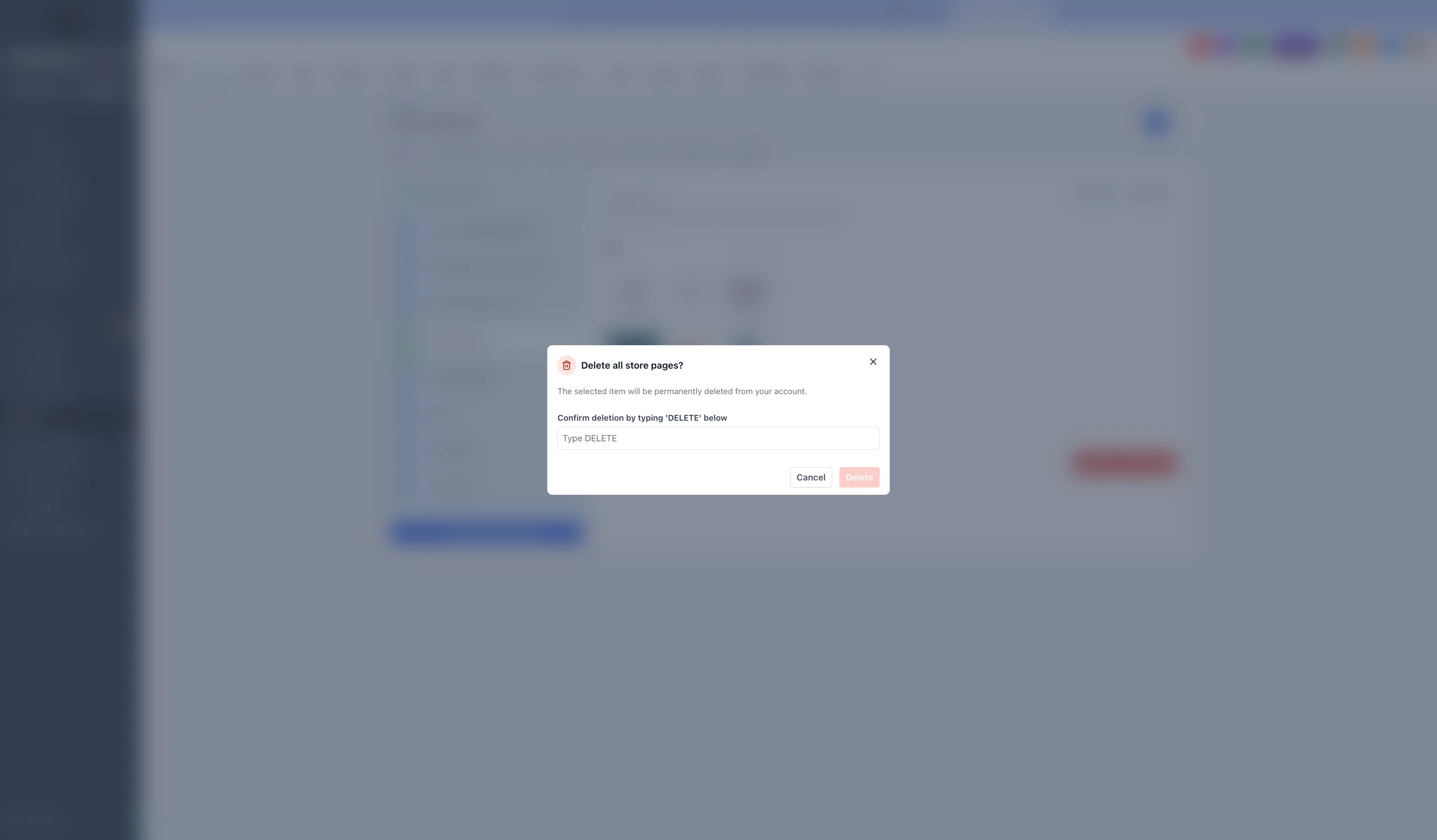 Store deletion flow for a funnel