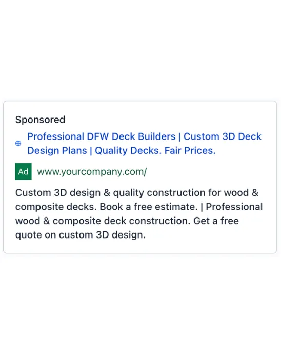 Deck Contractor - Google Ad