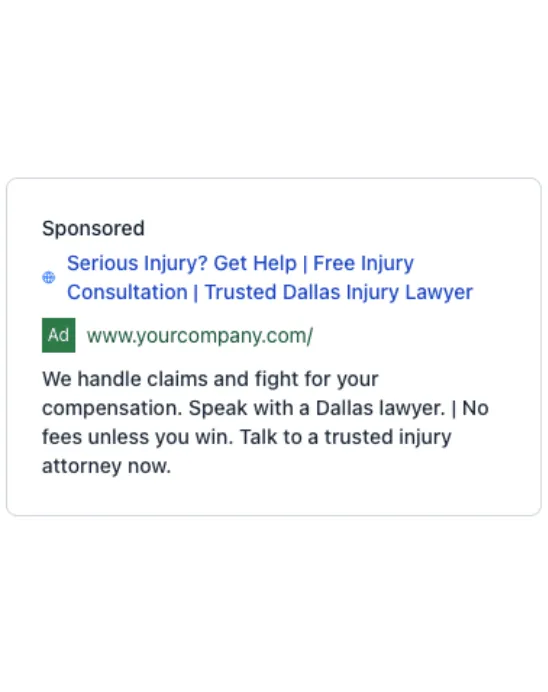 Personal Injury Attorney - Google Ad