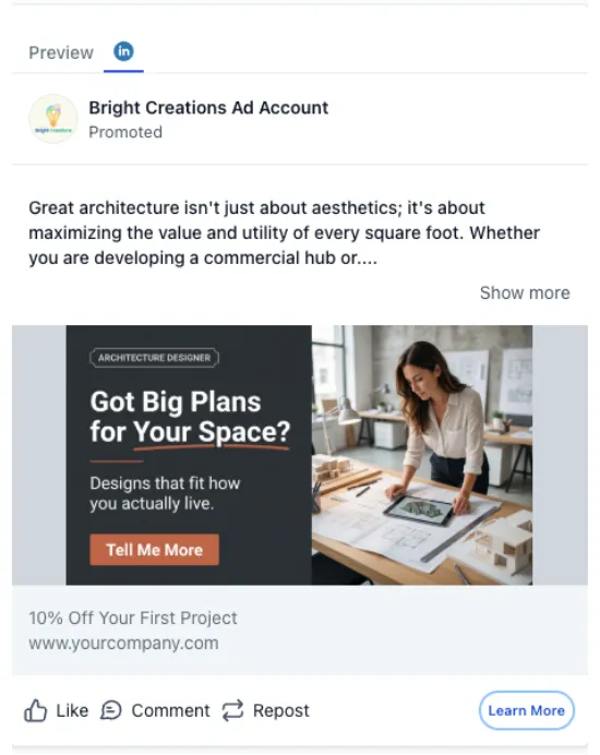 Architecture Designer - LinkedIn Ad