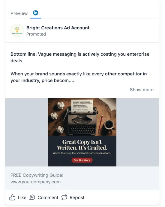 Copy Writer - LinkedIn Ad