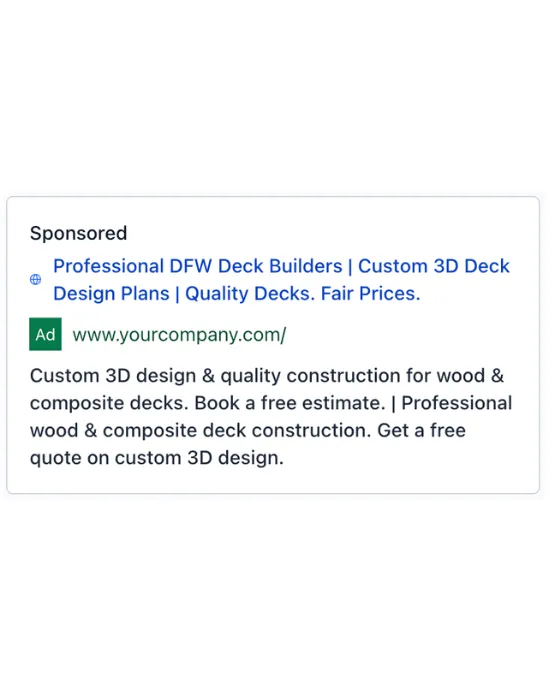 Deck Contractor - Google Ad