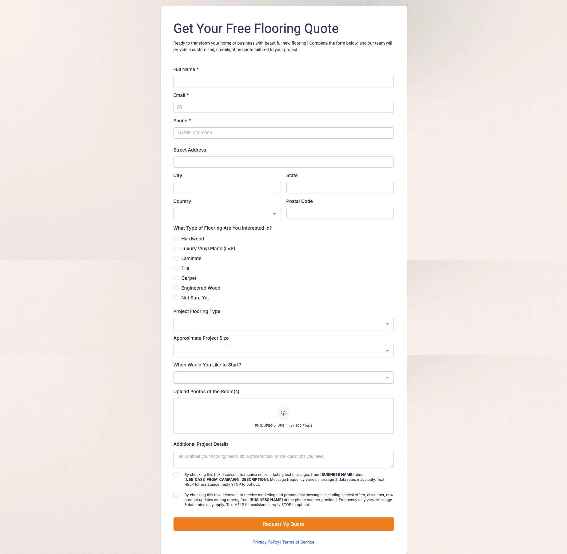 Flooring Quote - Classic - Form