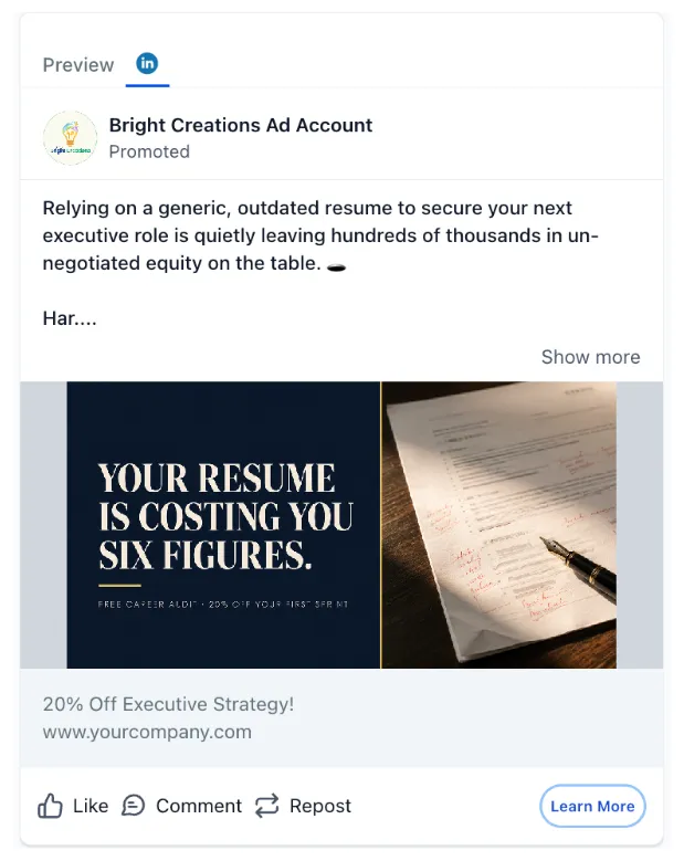 Career Counselor - LinkedIn Ad