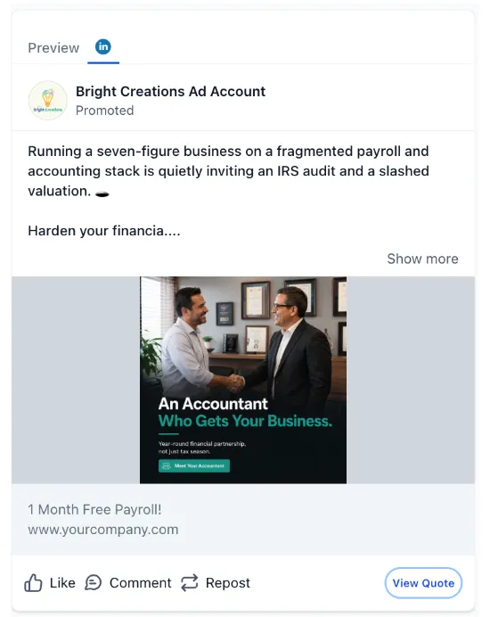 Accounting Firm - LinkedIn Ad