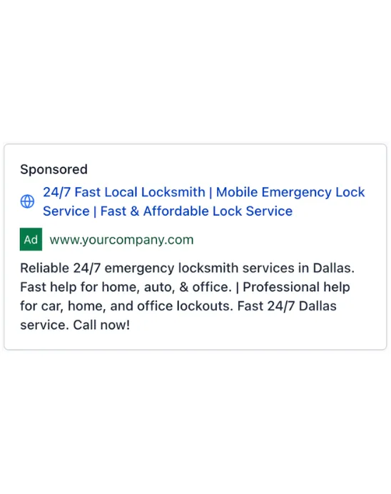 Lock And Key Service - Google Ad