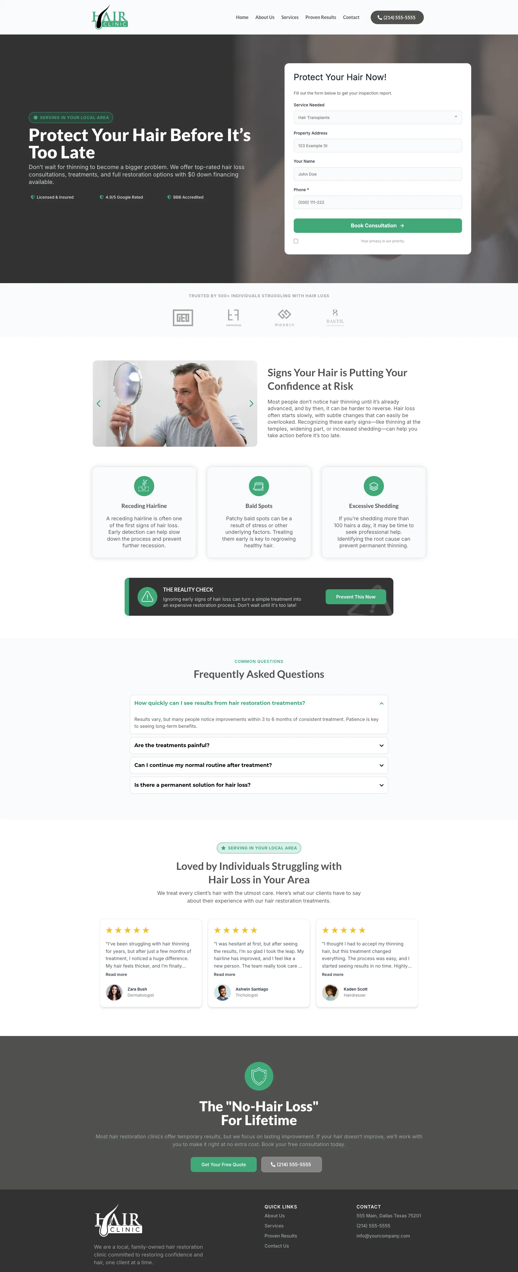 Hair Loss Clinic - Website