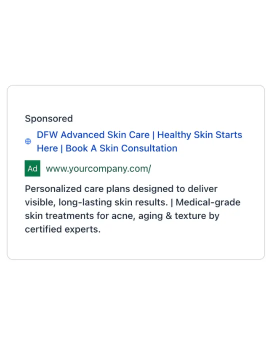 Skin Care Clinic - Google Ad