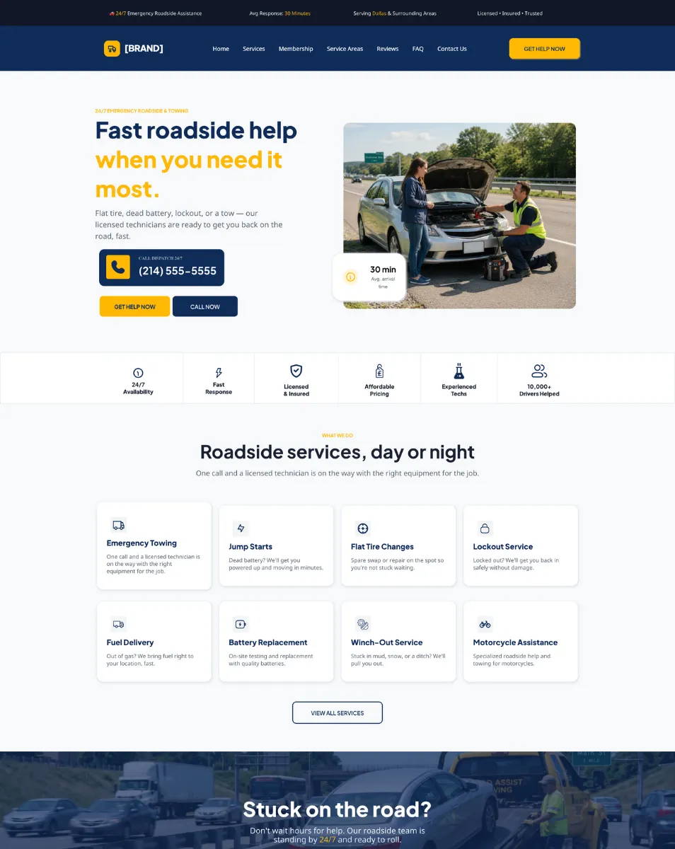 Roadside Assistance - Website