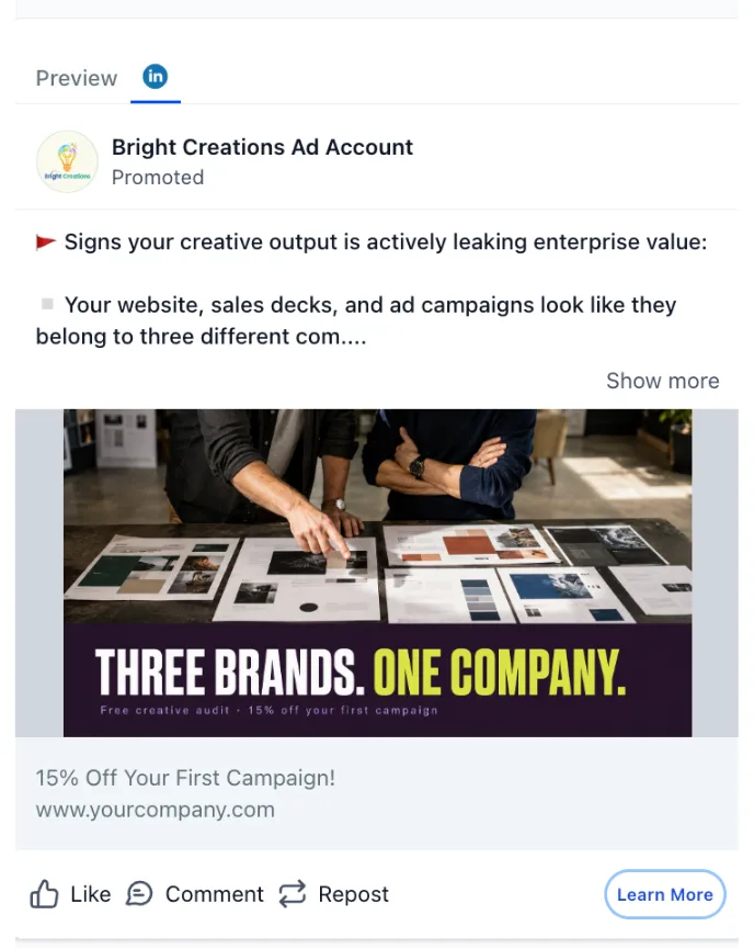 Creative Agency - LinkedIn Ad