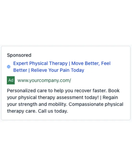 Physical Therapy Clinic - Google Ad