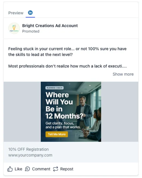 Business Coach - LinkedIn Ad