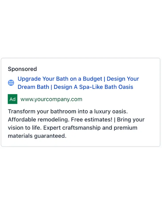 Bathroom Remodel Contractor - Google Ads