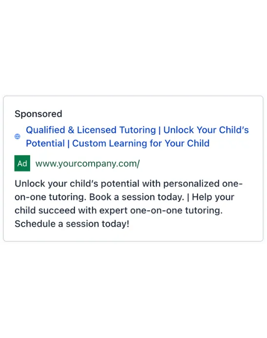 Private Tutor - Google Ad