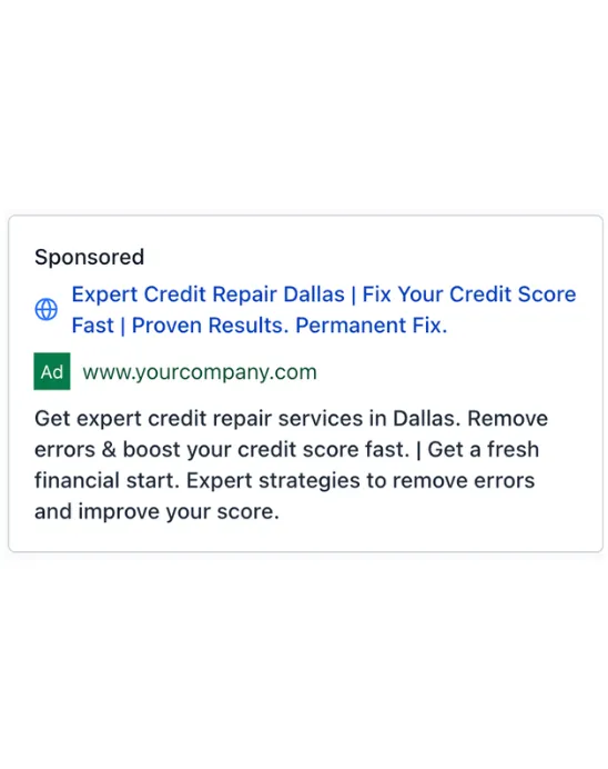 Credit Score Repair - Google Ad