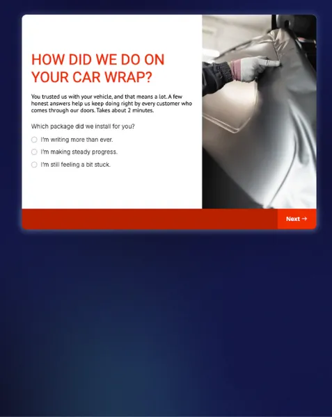 Paint Protection Film Installation - Survey