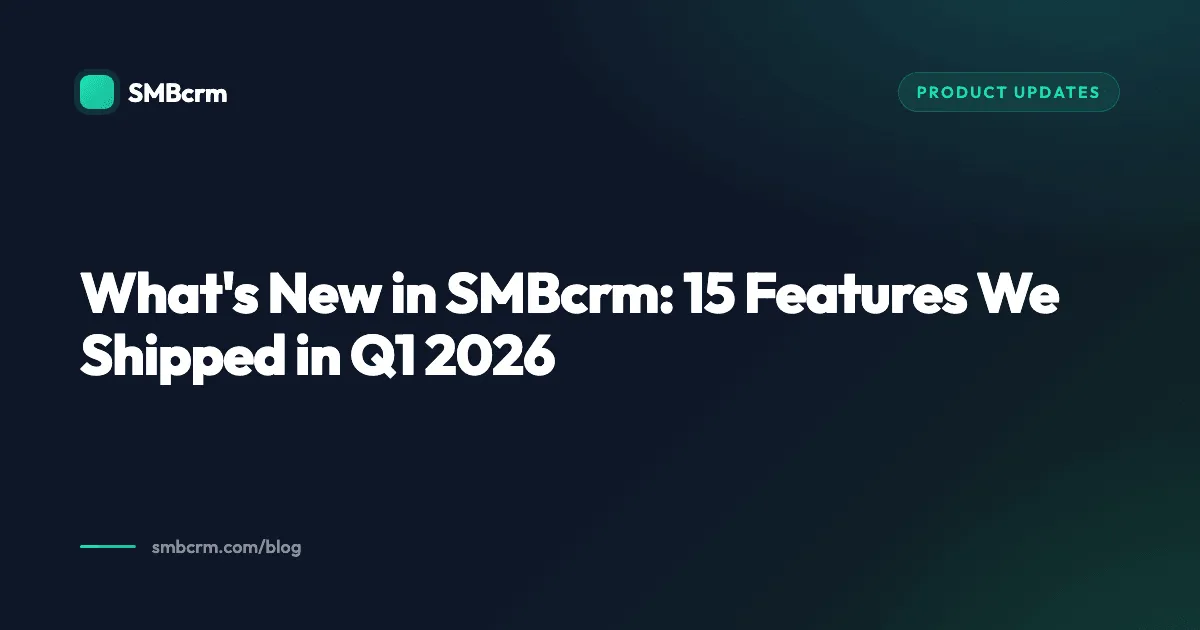 What's New in SMBcrm: 15 Features We Shipped in Q1 2026