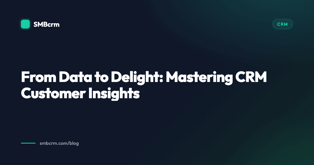 From Data to Delight: Mastering CRM Customer Insights