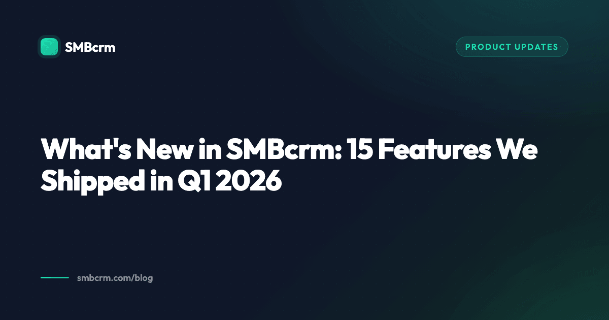 What's New in SMBcrm: 15 Features We Shipped in Q1 2026