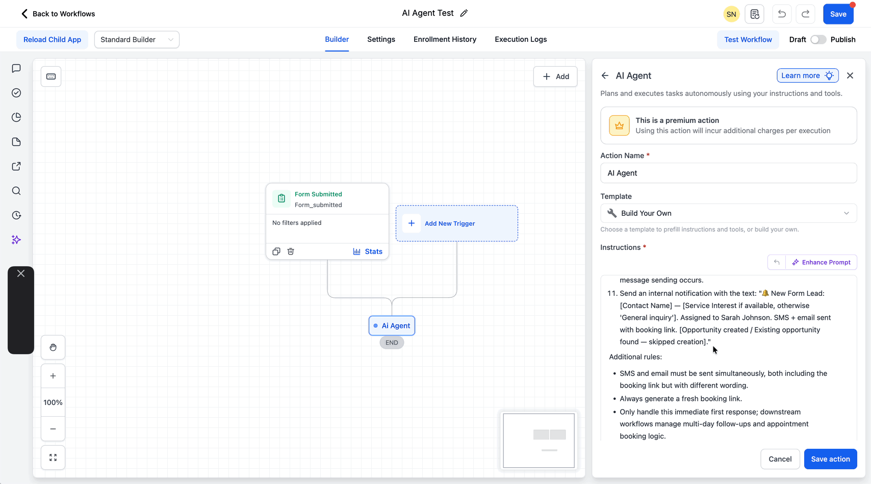 Per-tool control example