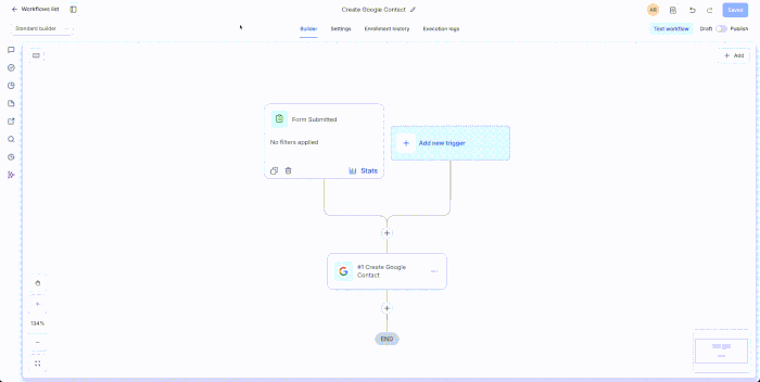 Workflow Builder sidebar toggle preview